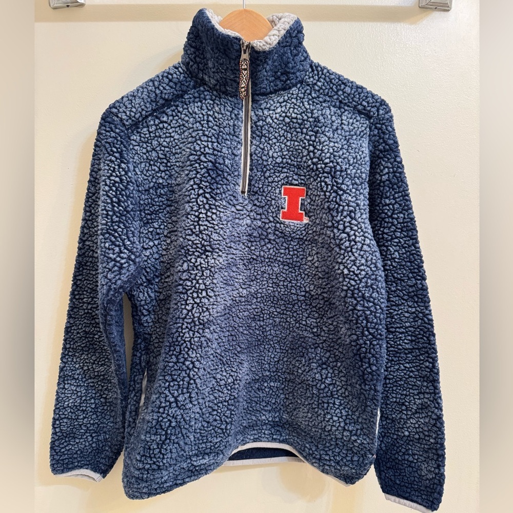 University of Illinois Sherpa Fleece Quarter Zip Jacket Small